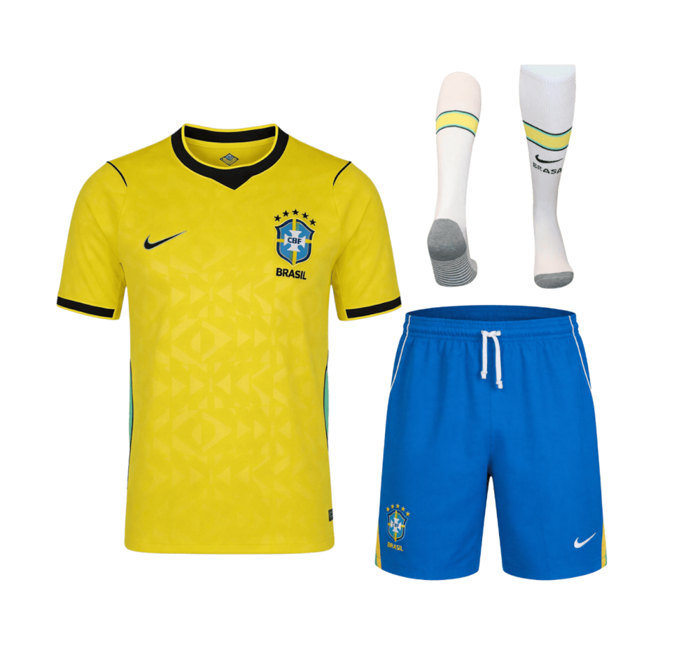 2026 Brazil Home World Cup Football Adult Full Kit Jersey+Shorts+Socks