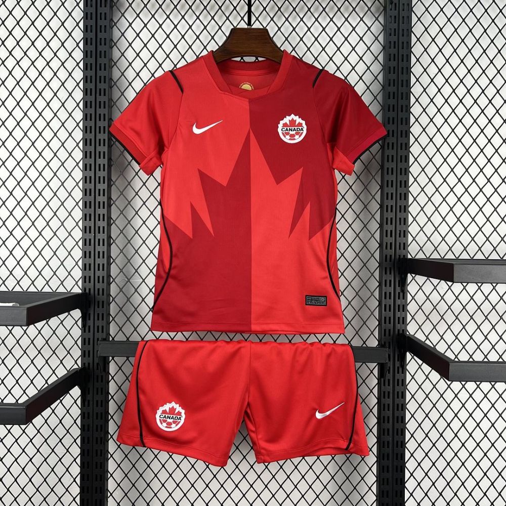 2026 Canada Home World Cup Soccer Kids Kit Jersey+Shorts