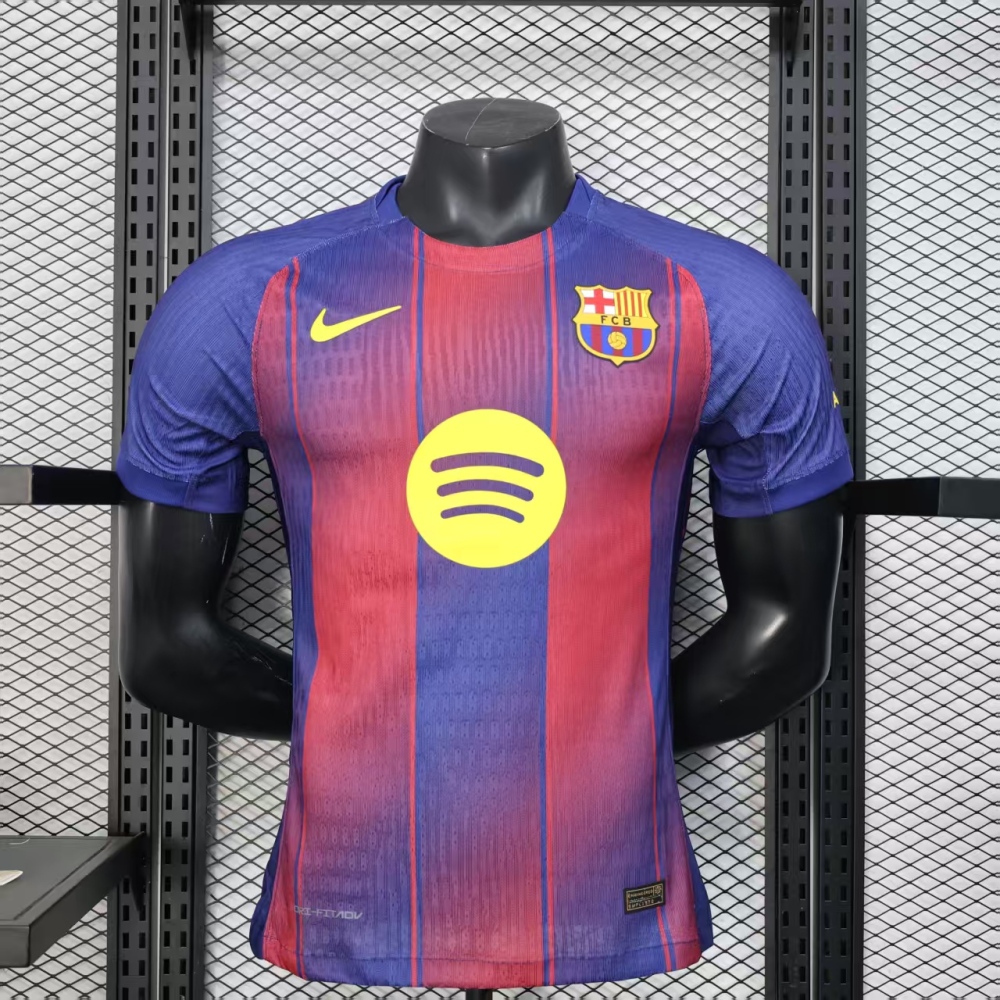 25-26 Barcelona Red Blue Home Soccer Jersey