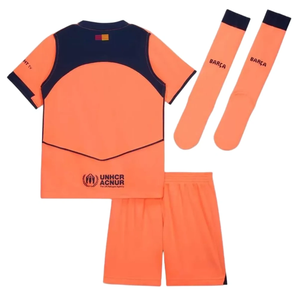25-26 Barcelona Third Away Soccer Full Kids Kit Jersey+Shorts+Socks