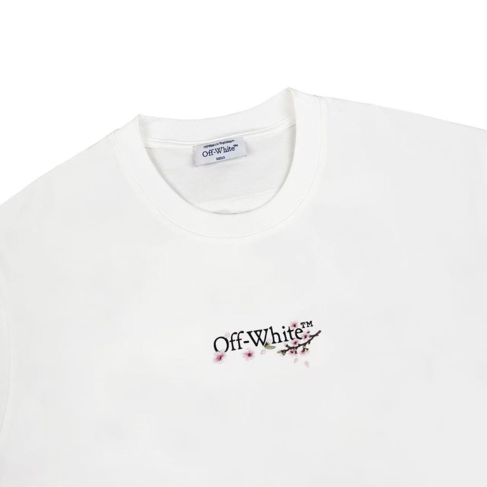 OFFWHITE EMBROIDERED SAKURA TEE White