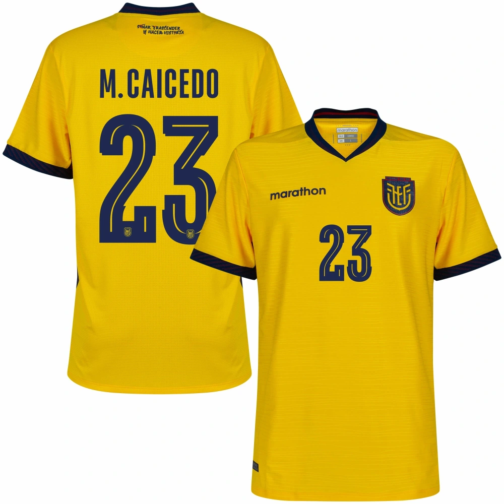 Marathon Ecuador Authentic Home M.Caicedo 23 Shirt 2026-2027