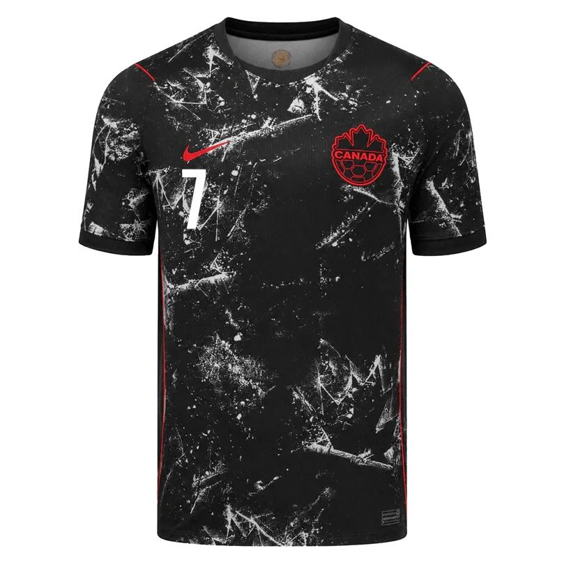 Nike Mens Canada Eustaquio Away Stadium Jersey 2026 (Black/Red)