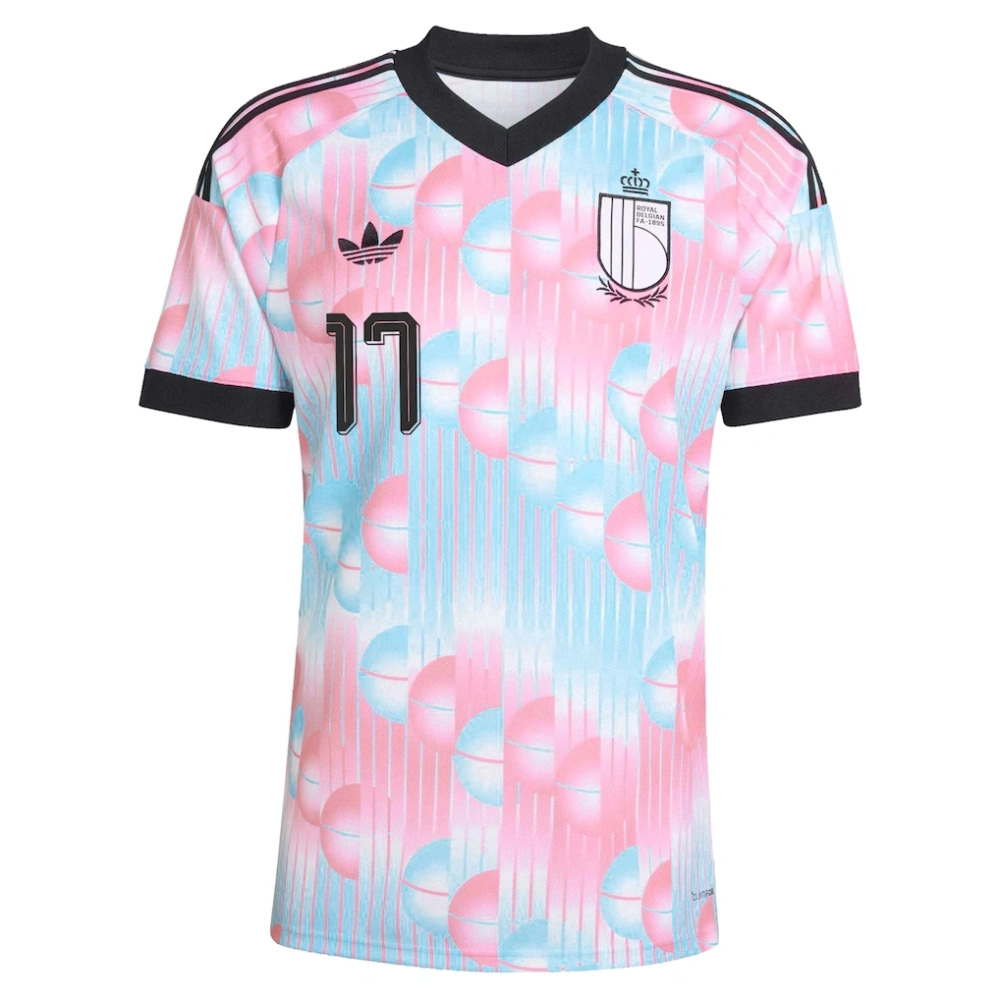 Belgium adidas Away Shirt 2026 with De Ketelaere 17 printing