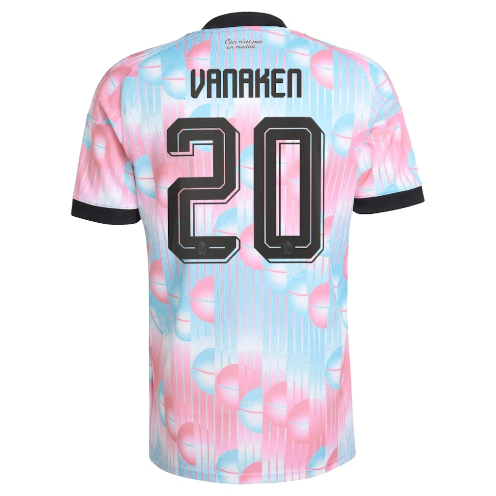 Belgium adidas Away Shirt 2026 with Vanaken 20 printing