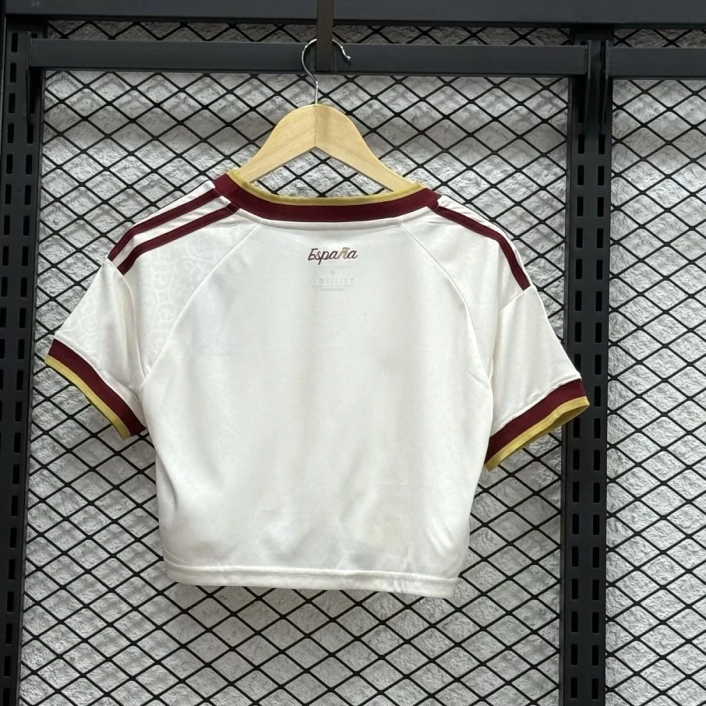 2026 Spain Away World Cup Soccer Women Crop Top Jersey