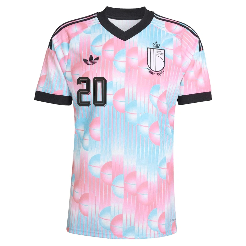 Belgium adidas Away Shirt 2026 with Vanaken 20 printing