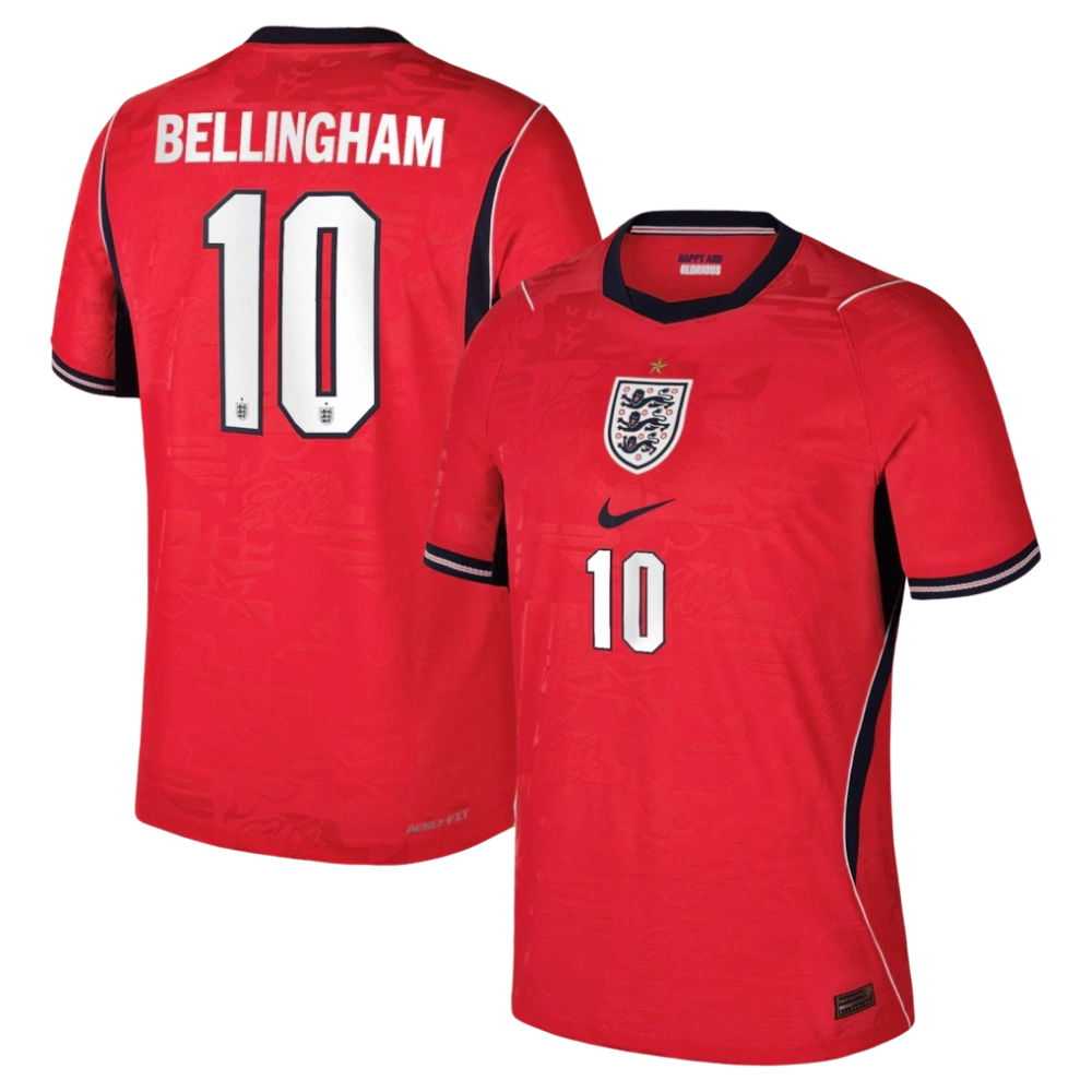 England Nike Away Aero-FIT Match Shirt 2026 with Bellingham 10 printing