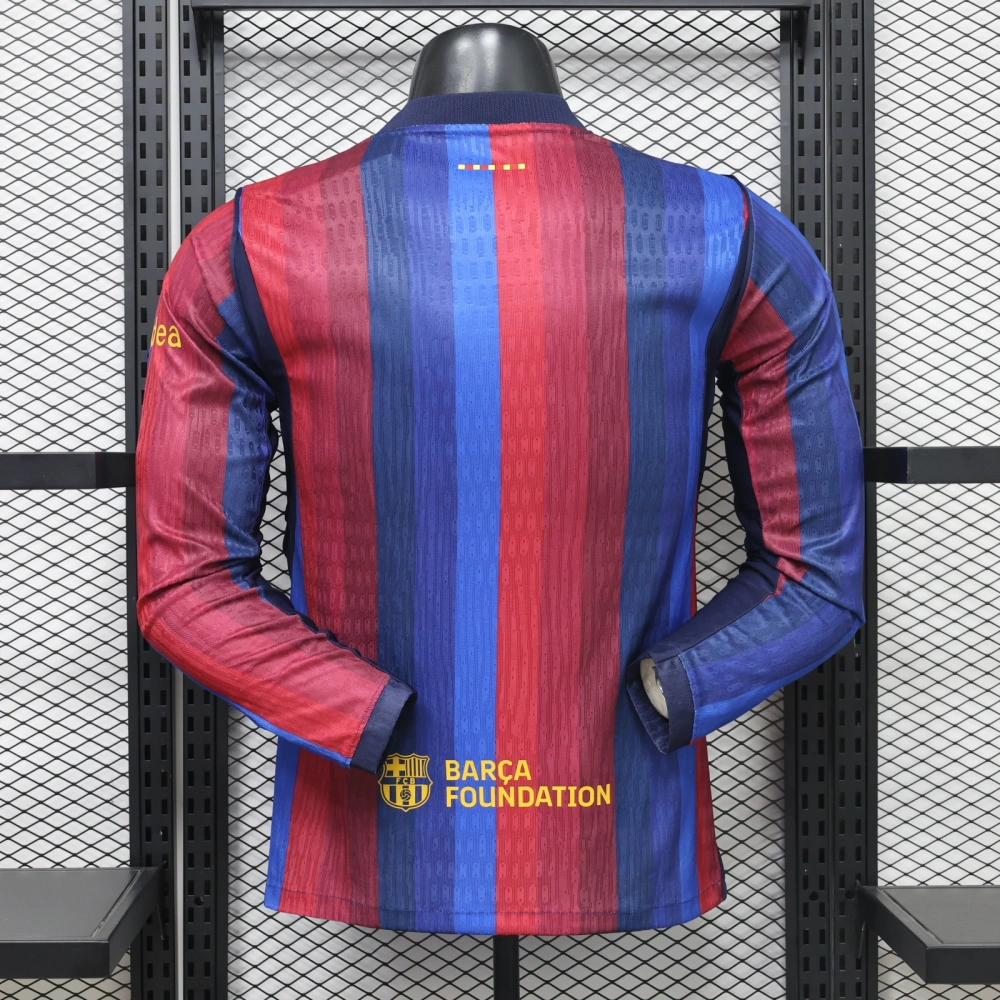 26-27 Barcelona Home Soccer Jersey Player Version Long Sleeve