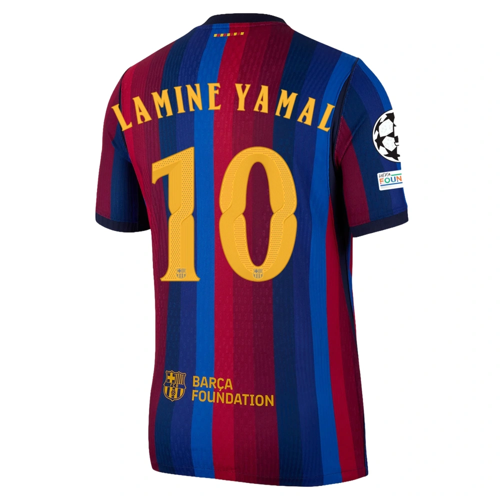 Men's Authentic Nike Lamine Yamal Barcelona Home Jersey 26/27 - UCL