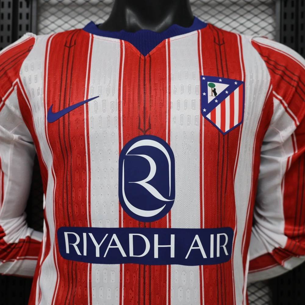 26-27 Atletico Madrid Home Soccer Jersey Player Edition Long Sleeve