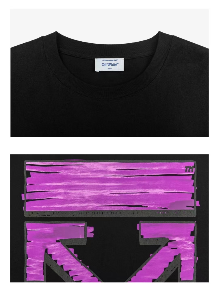 OFF-WHITE Back Graffiti Gradient Arrow Print Fashion Light Luxury Trendy Versatile T-Shirt Unisex