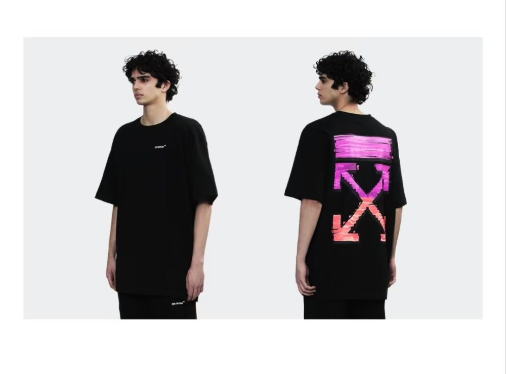 OFF-WHITE Back Graffiti Gradient Arrow Print Fashion Light Luxury Trendy Versatile T-Shirt Unisex