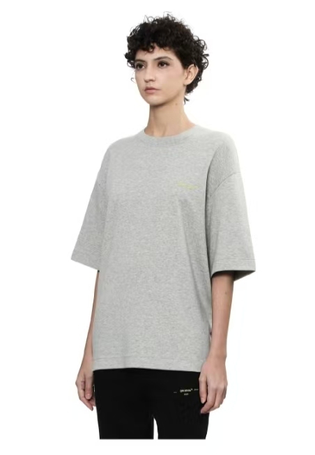 OFF-WHITE Vintage American Two-Tone Random Stitch Embroidery Streetwear Versatile Short Sleeve T-Shirt Unisex Gift Box Set