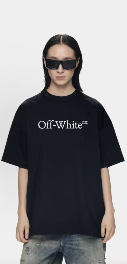 OFF-WHITE SS26 Unisex Black Short-Sleeve T-Shirt | Vintage American Basic Logo Graphic | Trendy Light Luxury Versatile Tee