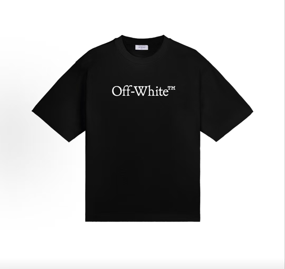 OFF-WHITE SS26 Unisex Black Short-Sleeve T-Shirt | Vintage American Basic Logo Graphic | Trendy Light Luxury Versatile Tee