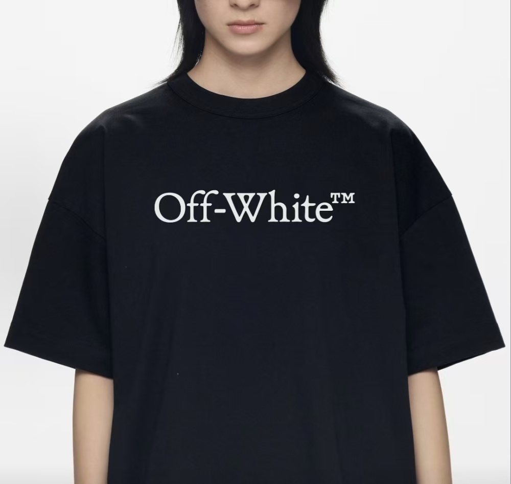 OFF-WHITE SS26 Unisex Black Short-Sleeve T-Shirt | Vintage American Basic Logo Graphic | Trendy Light Luxury Versatile Tee
