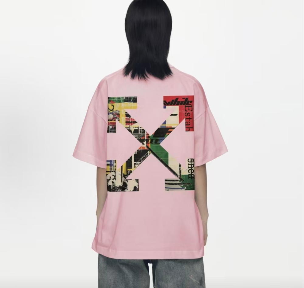 OFF-WHITE SS26 Street Back Arrow Graphic Tee – Unisex, Pink