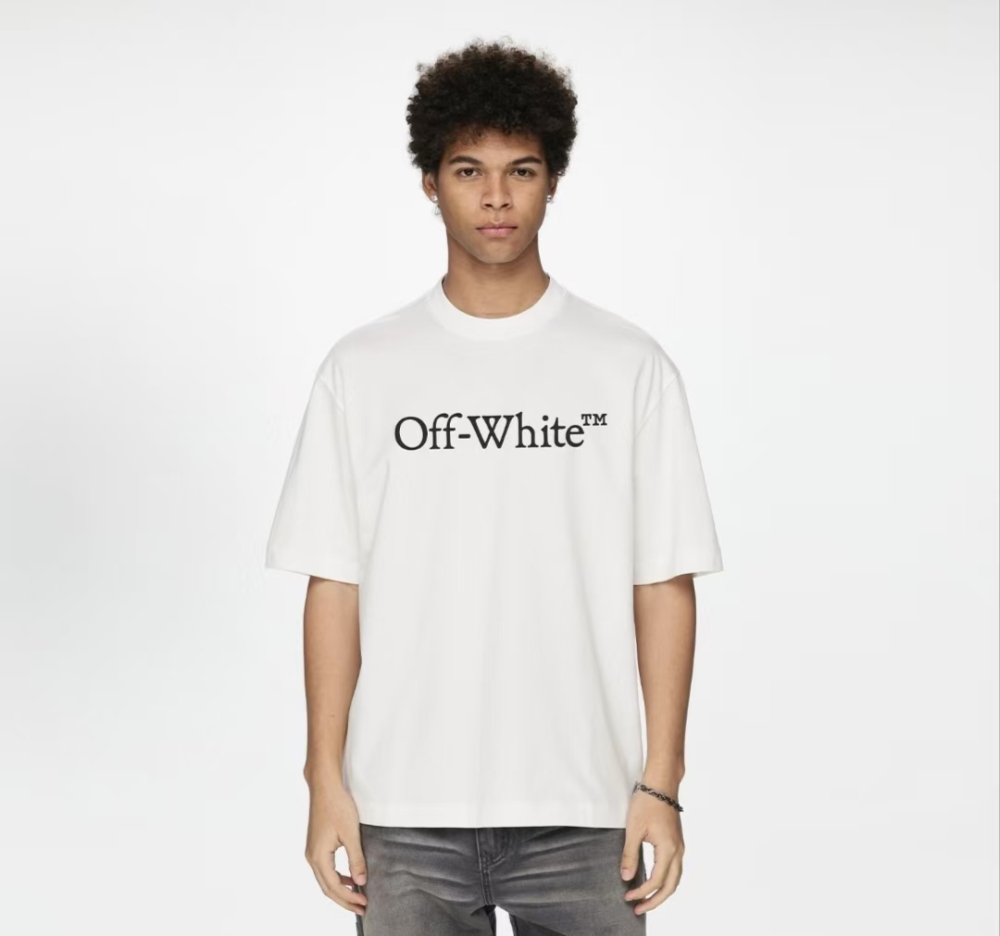 OFF-WHITE SS26 American Street Short-Sleeve T-Shirt – Playful Graffiti Arrow Letter Graphic, White, Unisex, Gift Box