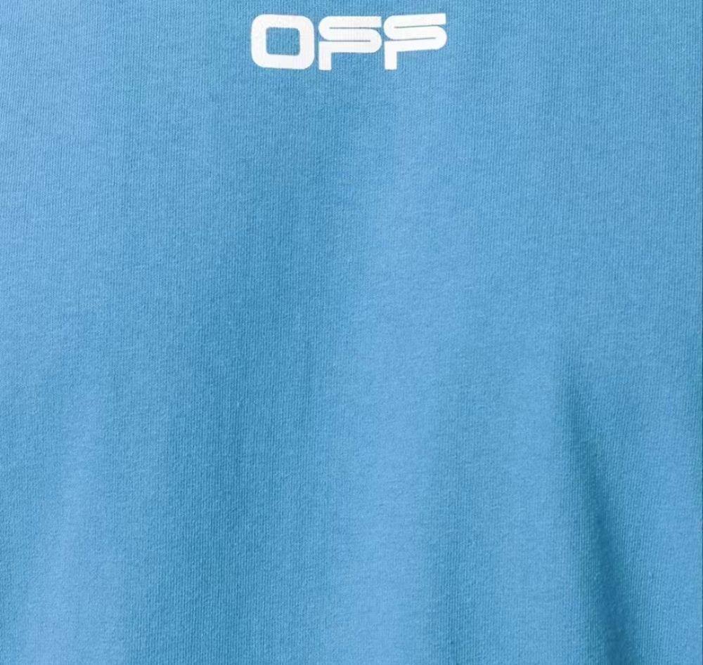 OFF-WHITE Airport Tape Arrow Graphic Tee – Men's, Blue