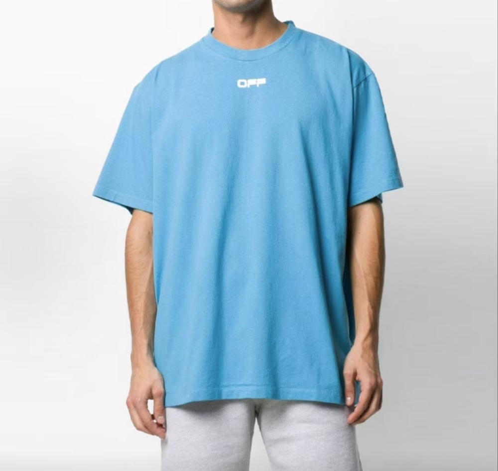 OFF-WHITE Airport Tape Arrow Graphic Tee – Men's, Blue