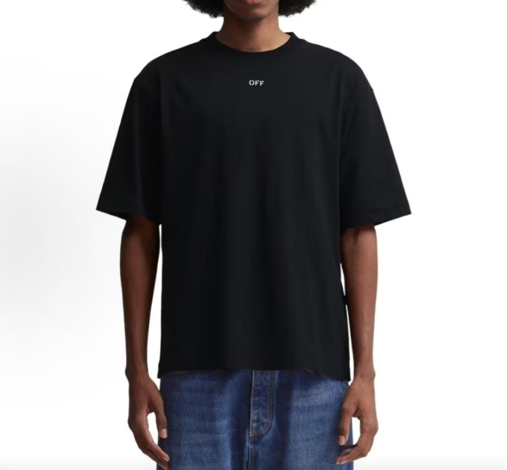 Women's OFF-WHITE SS23 Solid Color Crewneck Pullover Tee Black