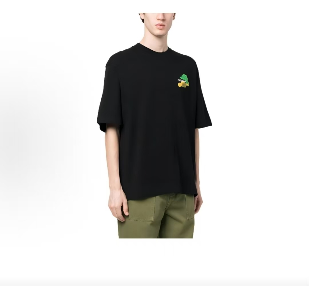 Men's OFF-WHITE Arrow Print Crewneck Pullover Tee Black