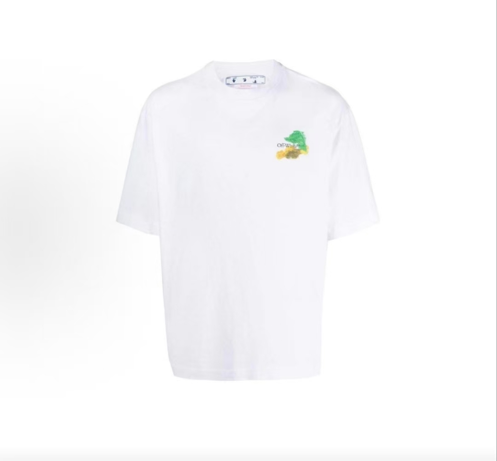 Men's OFF-WHITE SS23 Arrow Print Crewneck Pullover Tee Regular Fit White