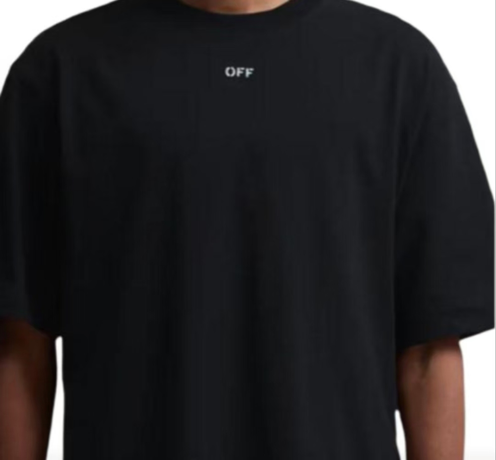 Women's OFF-WHITE SS23 Solid Color Crewneck Pullover Tee Black