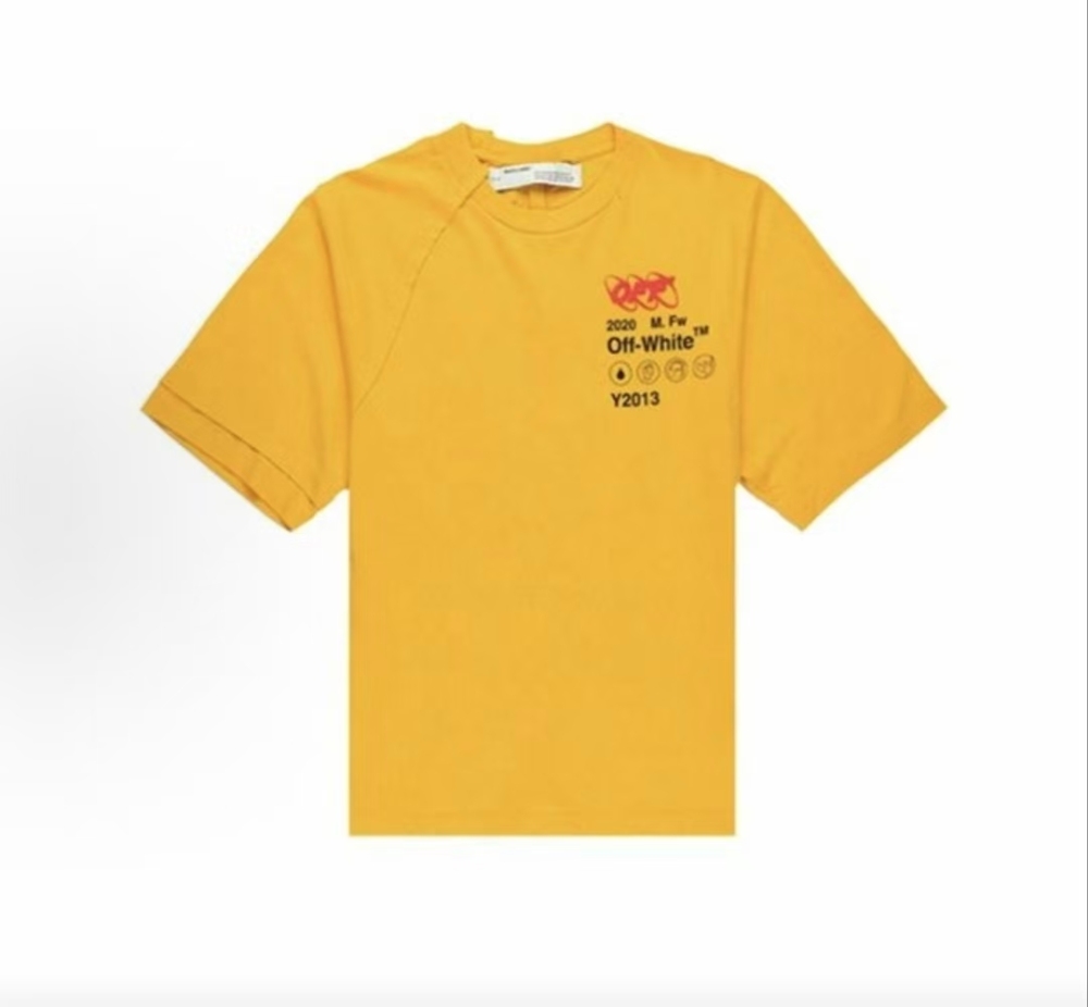 Men's OFF-WHITE Industrial Y013 Recon Raglan Logo Tee Yellow