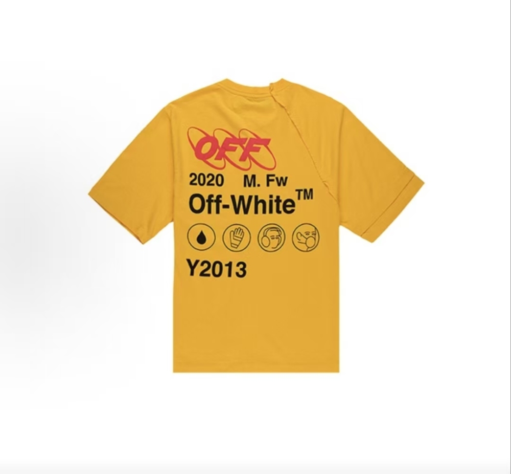 Men's OFF-WHITE Industrial Y013 Recon Raglan Logo Tee Yellow