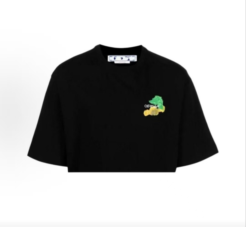 Men's OFF-WHITE Arrow Print Crewneck Pullover Tee Black