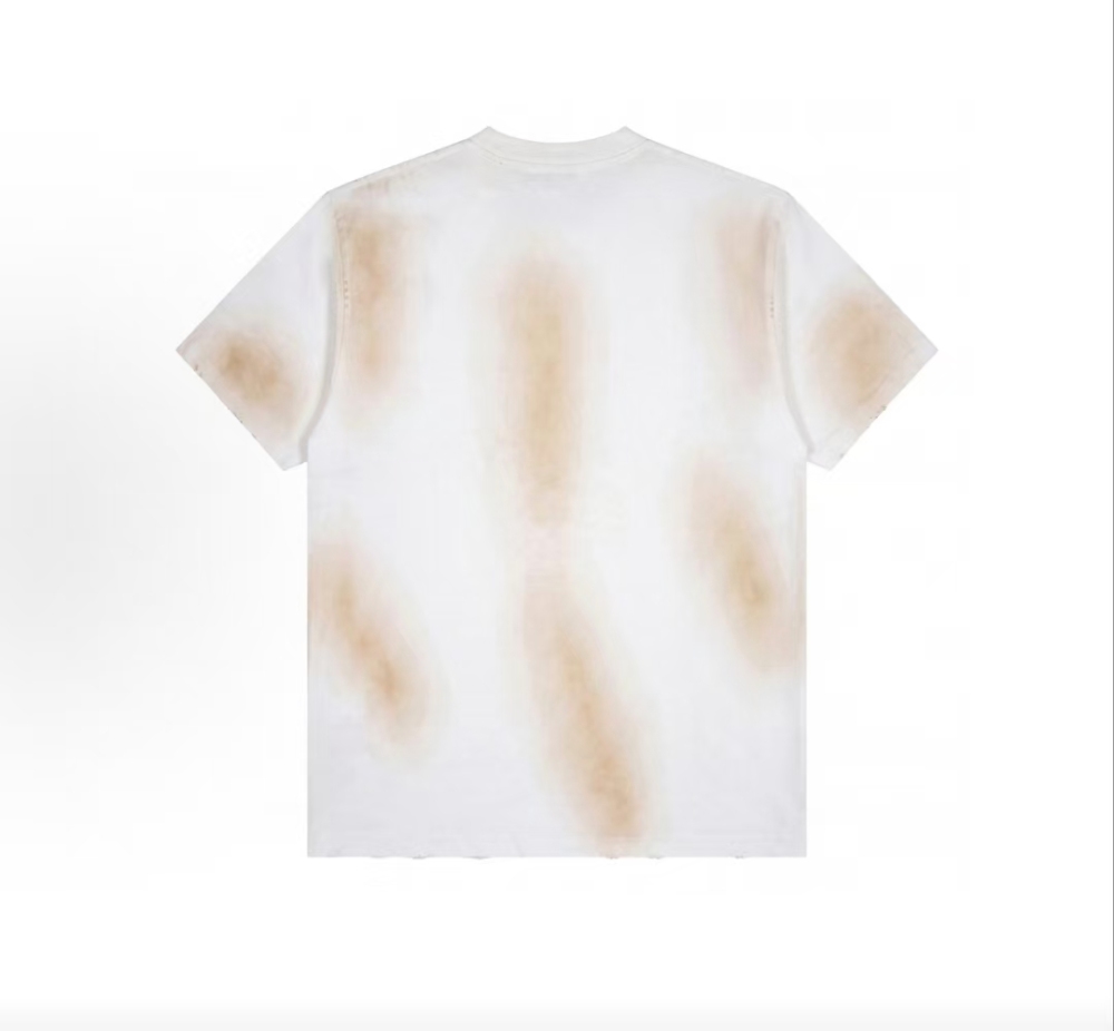 OFF-WHITE Vintage Angel Oil Painting Print Distressed Dirty-Dye Crewneck Tee Unisex