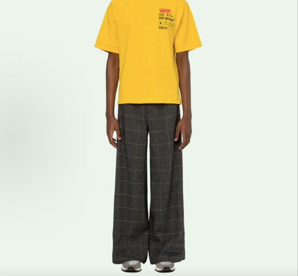 Men's OFF-WHITE Industrial Y013 Recon Raglan Logo Tee Yellow