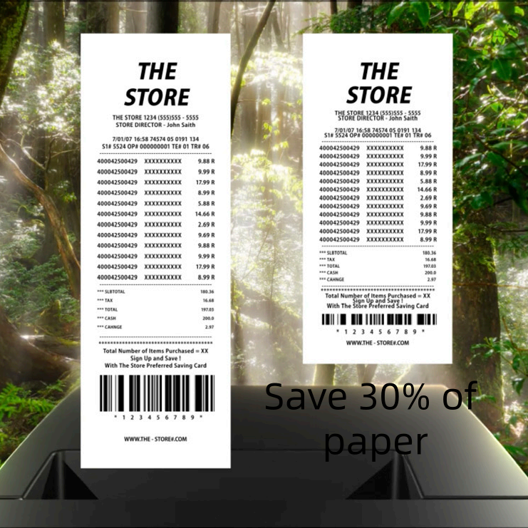 Thermal printer with high performance and advanced configuration, environmentally friendly and paper-saving