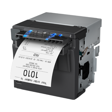 Epson EU-m30 compact thermal receipt printer side view for POS systems in retail and restaurant environments