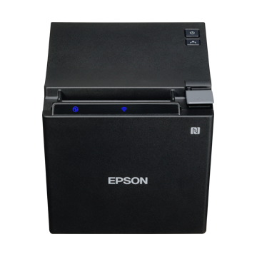 Epson TM-m30II-H side profile view showing slim chassis and paper output mechanism – ideal for tight counter spaces and wall-mounted setups