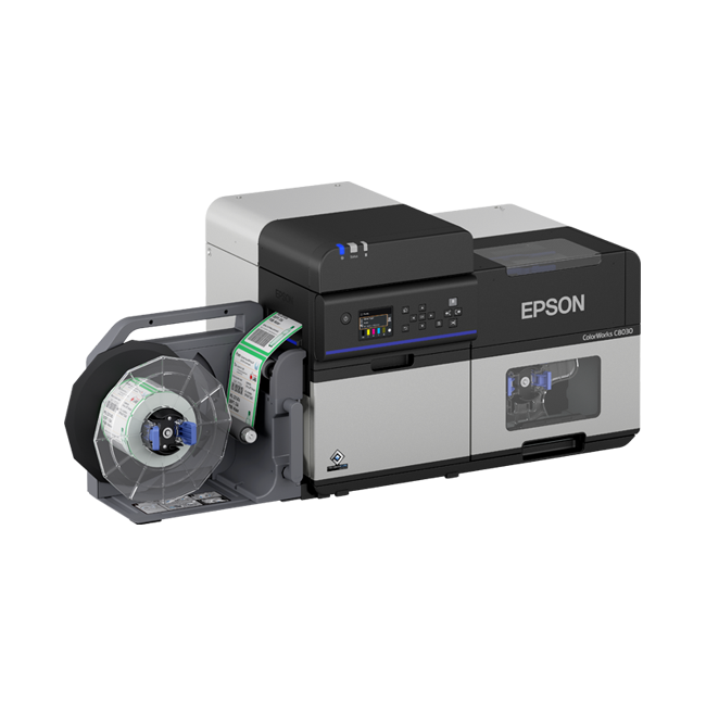 Epson CW-C8030 industrial label printing solution in warehouse and manufacturing environment