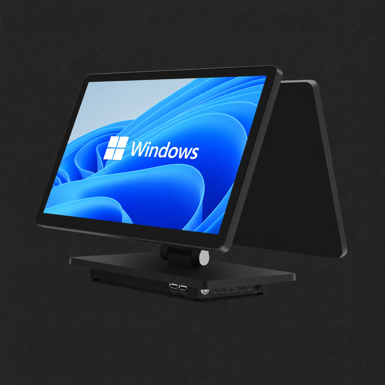 S310 Windows POS terminal left side view with adjustable display