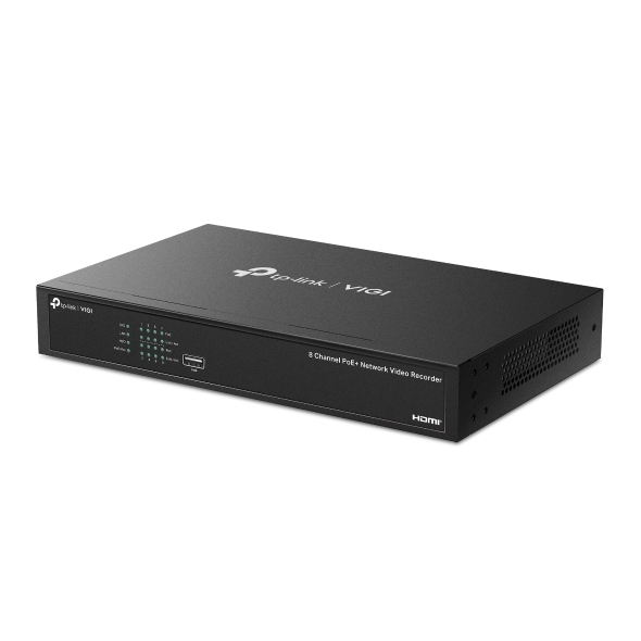 Angled View of TP-Link VIGI NVR1008H-8MP V1.20 Security Recorderw