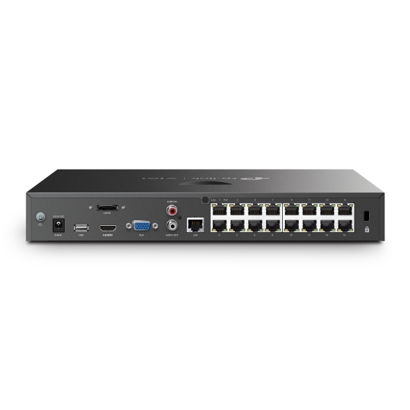 Rear Panel of TP-Link VIGI NVR2016H-16MP V1 with PoE Ports