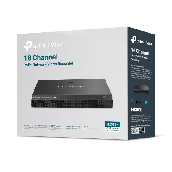 TP-Link VIGI NVR2016H-16MP V1 Network Video Recorder Retail Package