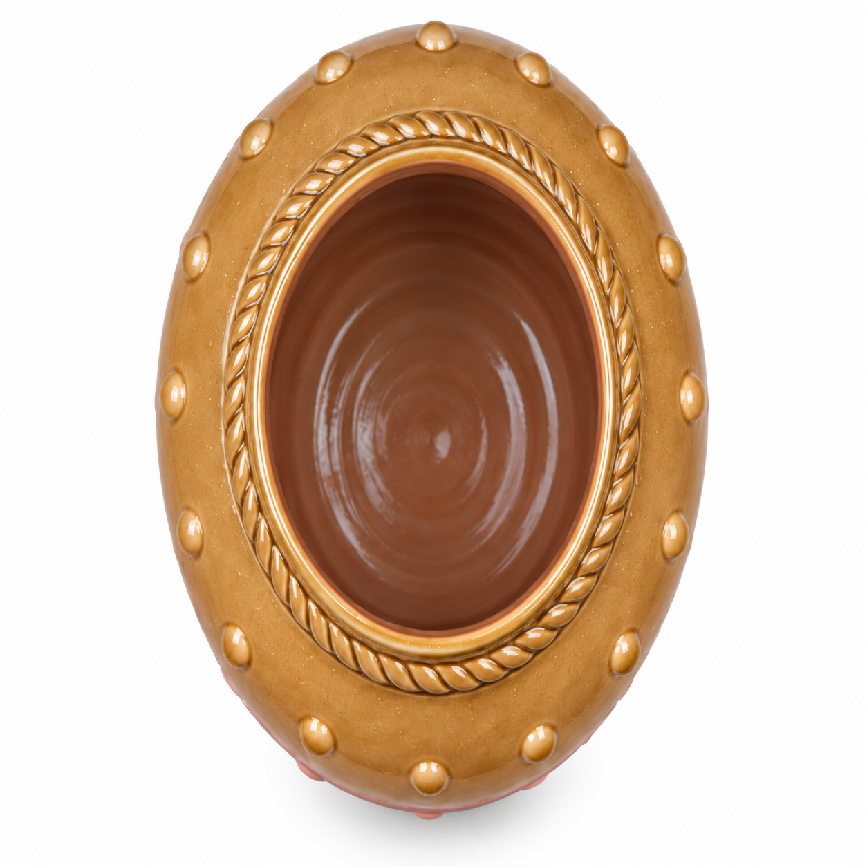Beaded Blush & Sand Ceramic Floral Vessel