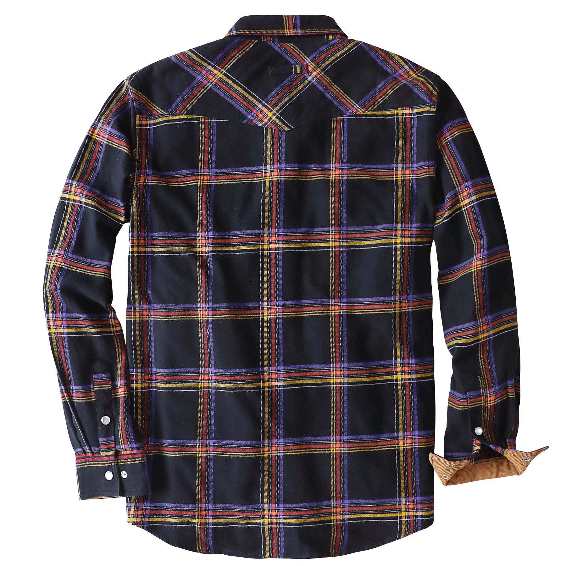 Dubinik? 6oz Men's Long Sleeve Pearl Snap Midweight Flannel Casual Western Cowboy Plaid Shirts 100% Cotton#36020