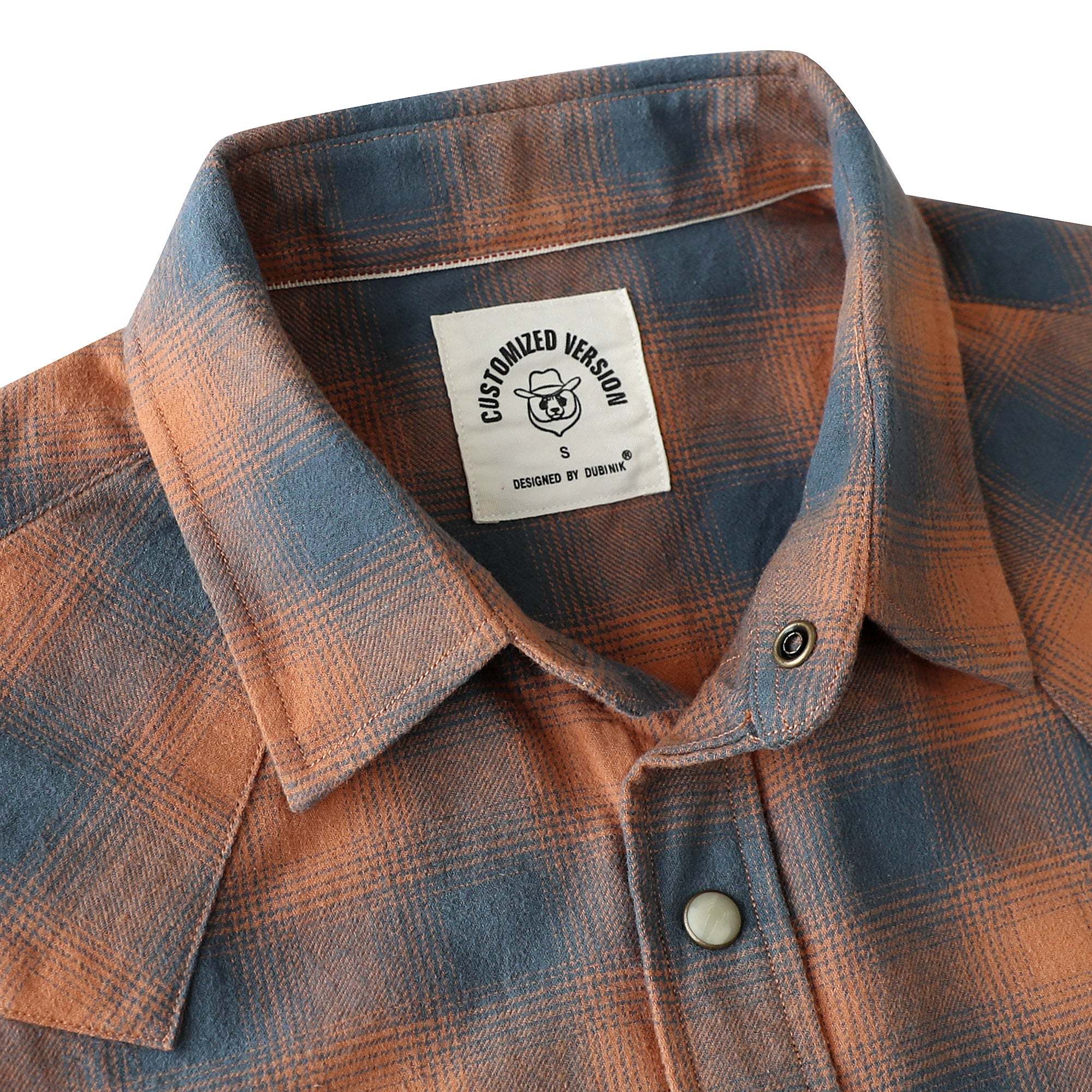 Dubinik? 6.3oz Flannel Shirt for Men Long Sleeve Casual Cozy Snap Button Western Plaid Shirts Soft Pure Cotton#37006