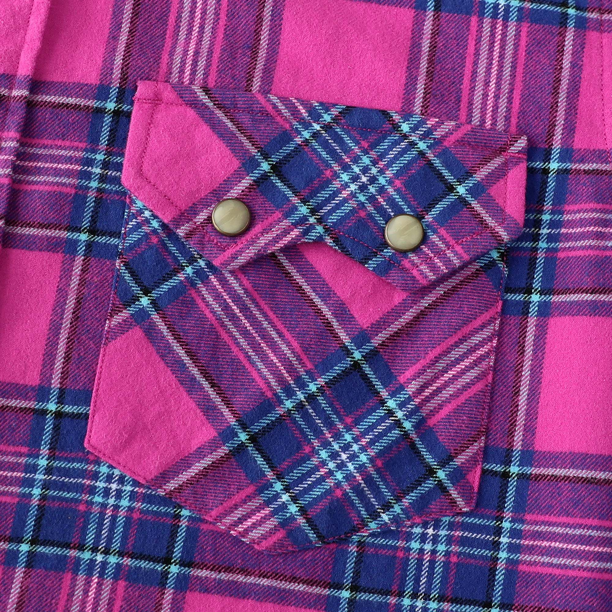 Dubinik? 6.3oz Flannel Shirt for Men Long Sleeve Casual Cozy Snap Button Western Plaid Shirts Soft Pure Cotton#37017