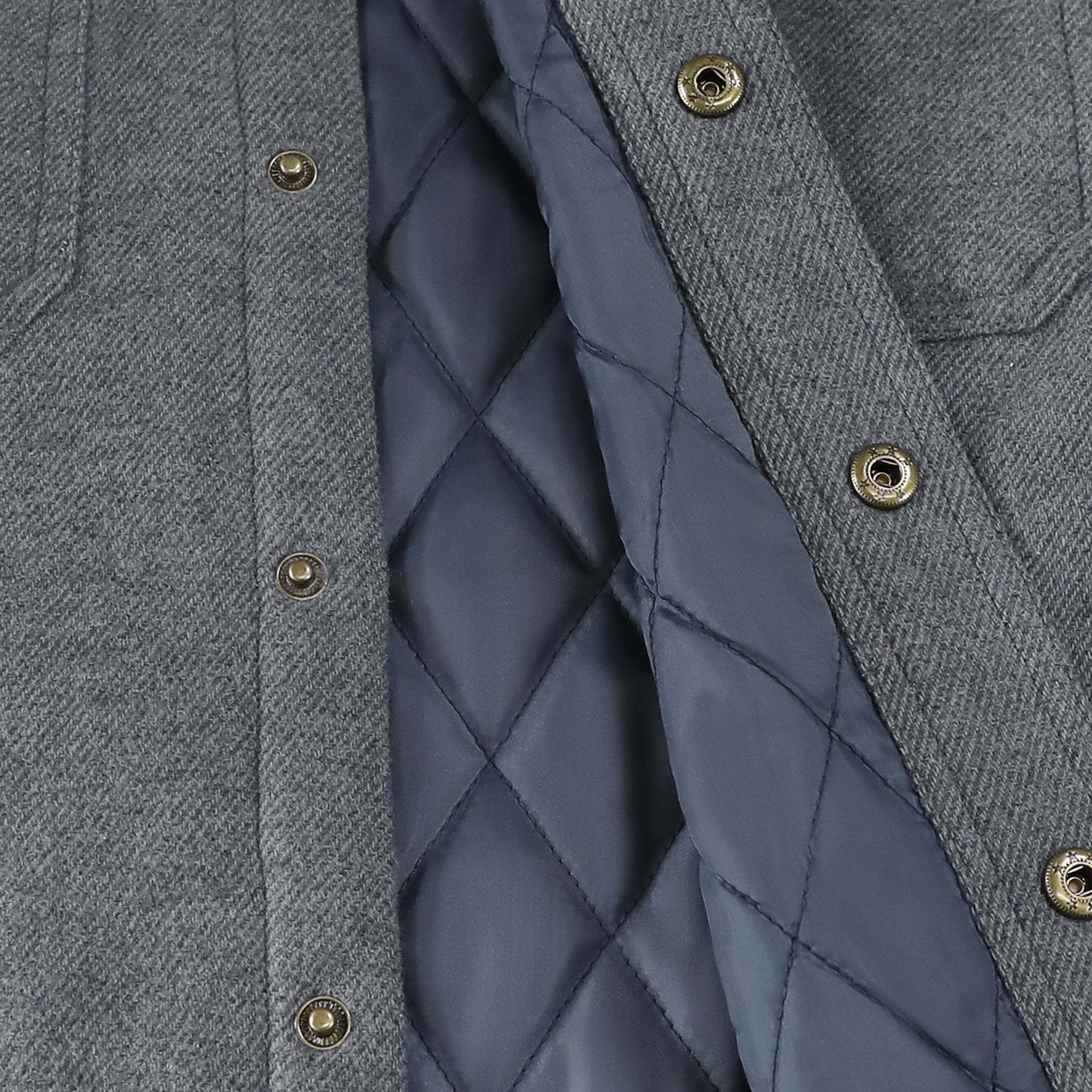 Dubinik? 10.8oz Men’s Overshirt Shacket – Cozy Warm-Lined Dark Gray Solid Plaid Flannel, Lightweight Casual Button-Down Long Sleeve Jacket #0181001