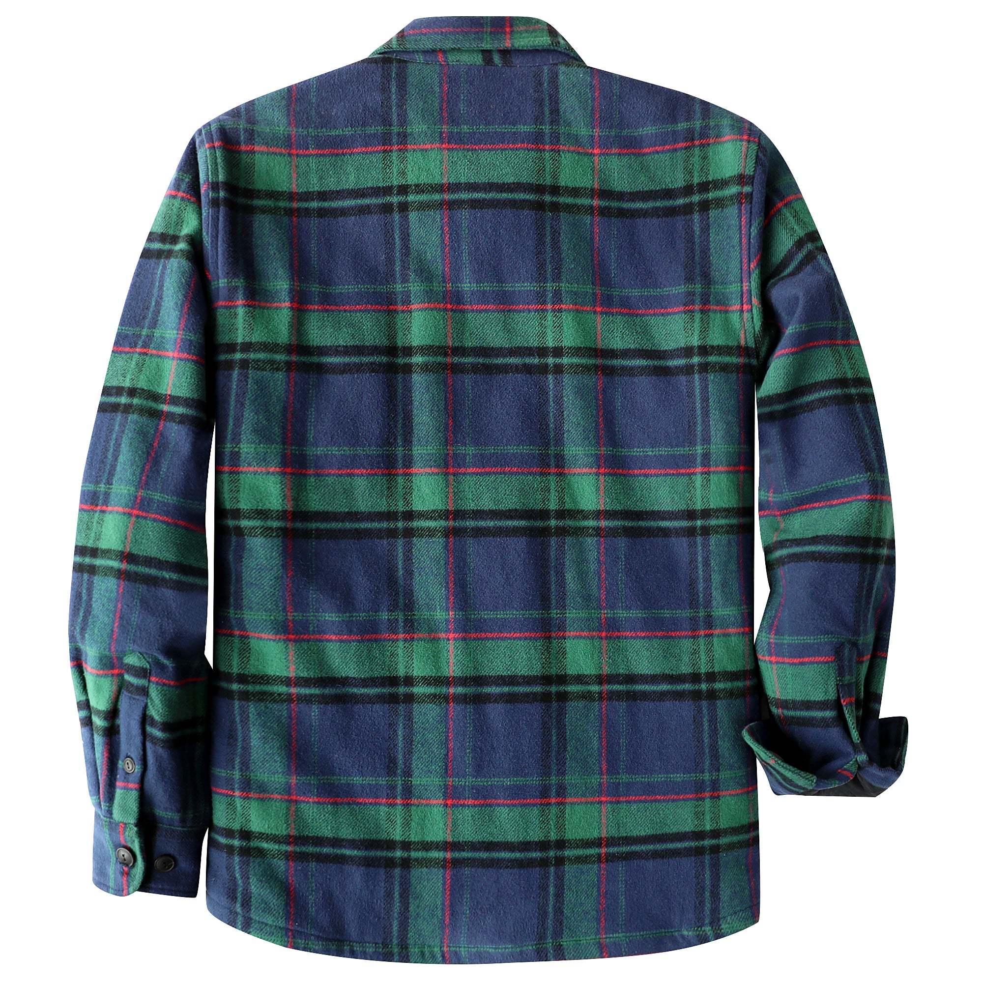 Dubinik? 10.8oz Mens Shacket Flannel Warm Lined Coats Lightweight Jacket Casual Green Plaid Flannel Shirt For Men Long Sleeve Button Down#0182016