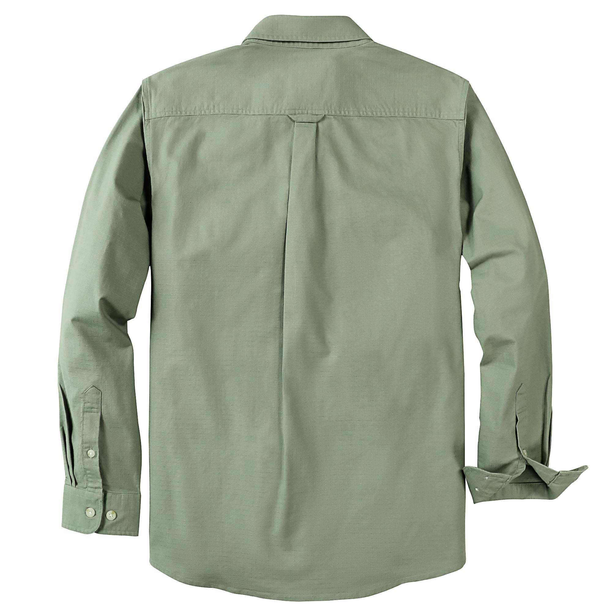 Dubinik? 6.5oz Mens Button Up Shirts Long Sleeve Casual Light Green Solid Shirts for Men Two Pocket Regular Fit Comfortable with Stretch Shirt#0056001