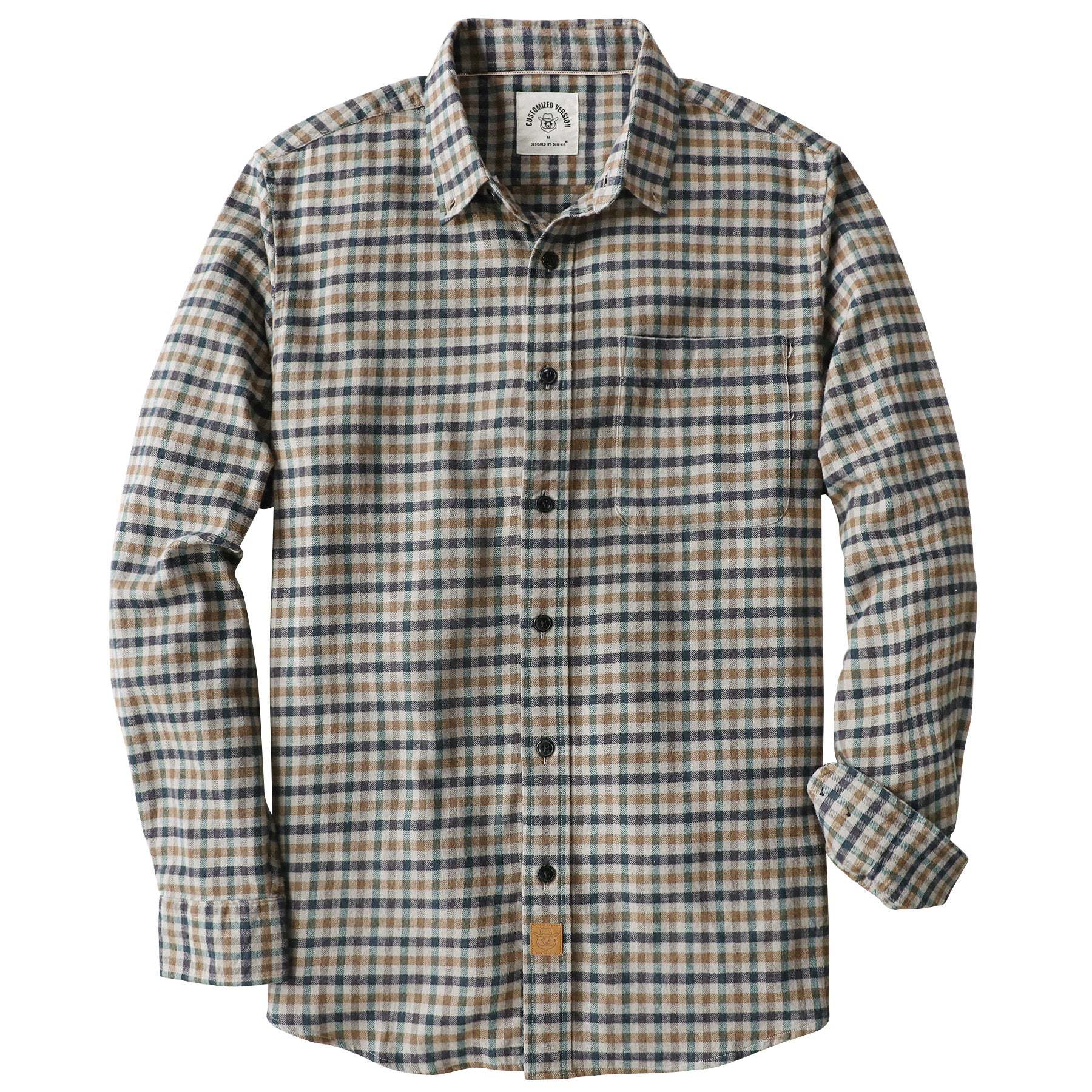 Dubinik? 6oz Flannel Shirt for Men 100% Cotton Mens Flannel Shirts Long Sleeve Plaid Soft Casual Button Down Shirt Men#66202